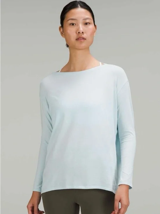 Back In Action Organic Cotton Long-Sleeve Shirt powder blue - Picture 4 of 7